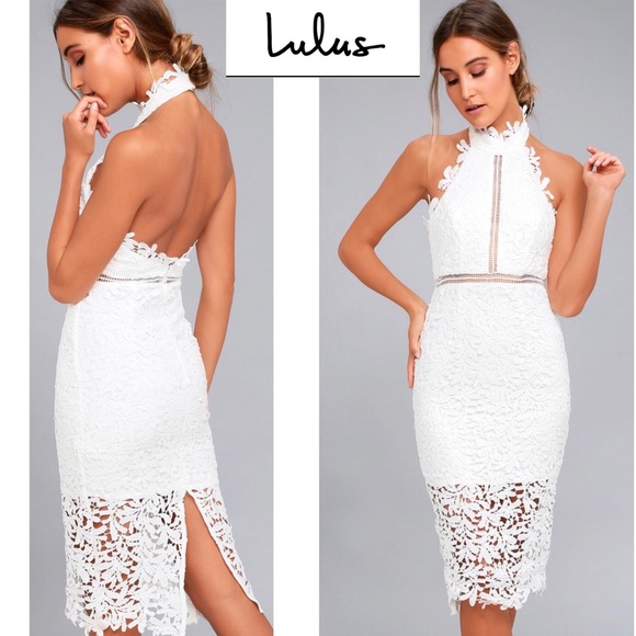 Lulus Dresses & Skirts - LULU’S DIVINE DESTINY WHITE LACE CROCHET MIDI S